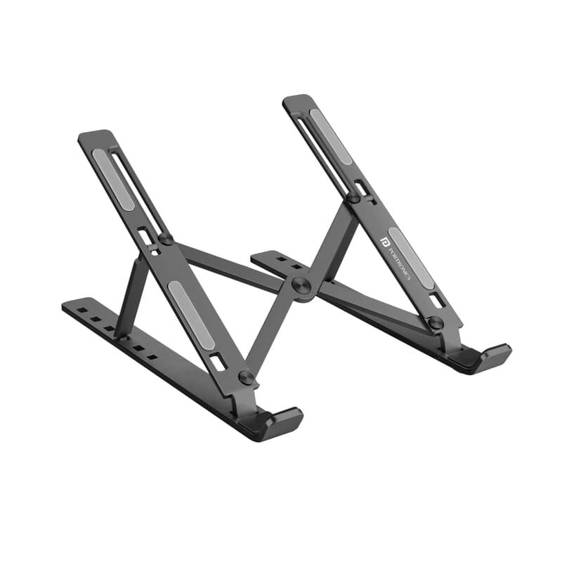 Portronics My Buddy K Portable Laptop Stand with Adjustable Height, Foldable, OverHeating Protection for Laptops & MacBooks