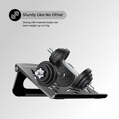 Portronics My Buddy Hexa 5 Laptop Stand with Foldable & Ventilated Design, Ergonomic Elevation, Anti-Slip Silicon Pads