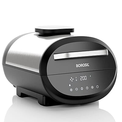 Borosil Bestdigi Air-Fryer, Top Load Air Fryer, Large Capacity, 8 Pre-Set Menus, 8 In 1 Functionality, 6.1 L, 1700 Watt, 6.1 liter, Black