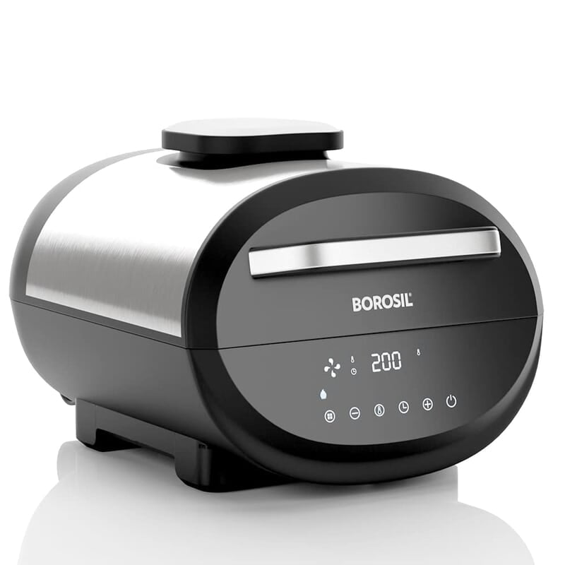 Borosil Bestdigi Air-Fryer, Top Load Air Fryer, Large Capacity, 8 Pre-Set Menus, 8 In 1 Functionality, 6.1 L, 1700 Watt, 6.1 liter, Black