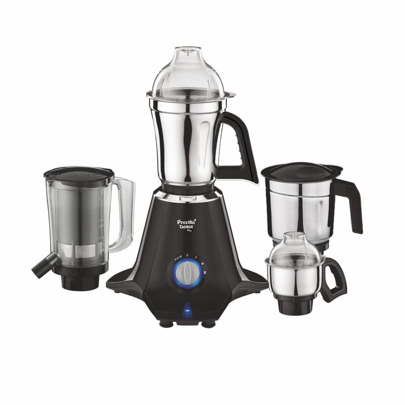 Preethi Taurus Plus MG-257 Mixer Grinder, 1000 Watt, Black 4 Jars - Super Extractor Juicer Jar Preethi Taurus Plus MG-257 Mixer Grinder, 1000 Watt, Black 4 Jars - Super Extractor Juicer Jar