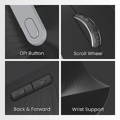 Portronics Toad Ergo Vertical Advanced Wireless Ergonomic Mouse 2.4Ghz, 6D Button, Wrist Support, Adjustable DPI Upto 1200, Supports Hand Posture Portronics Toad Ergo Vertical Advanced Wireless Ergonomic Mouse 2.4Ghz, 6D Button, Wrist Support, Adjustable DPI Upto 1200, Supports Hand Posture