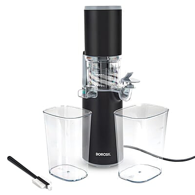 Borosil Easy Juice Cold Press Slow Juicer, Portable Slow Juicer, Compact Design, Less Oxidation, For Fresh Fruits & Vegetables, 130 W Borosil Easy Juice Cold Press Slow Juicer, Portable Slow Juicer, Compact Design, Less Oxidation, For Fresh Fruits & Vegetables, 130 W