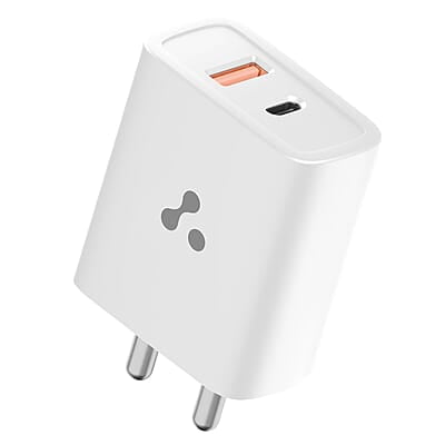Ambrane 33W USB & Type-C Dual Port Fast Wall Charging Adapter with QC & PD Technology Compatible Ambrane 33W USB & Type-C Dual Port Fast Wall Charging Adapter with QC & PD Technology Compatible