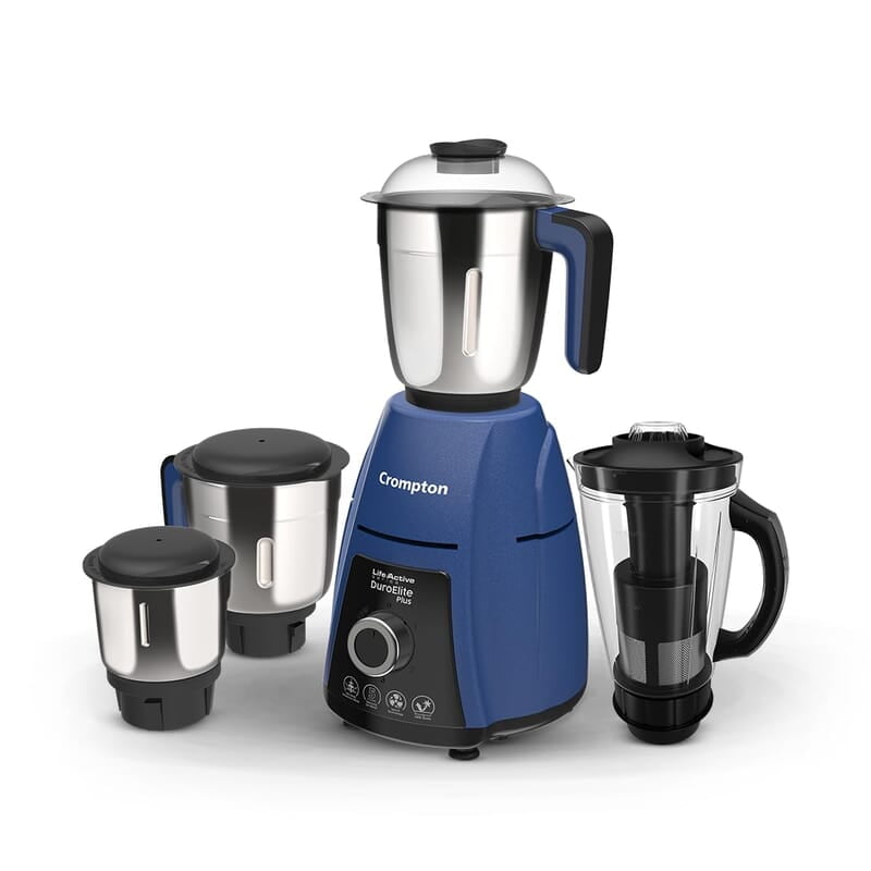 Crompton DuroElite Plus 800 W Mixer Grinder with 4 Jars (3 Stainless Steel Jars+ 1.5L Juicer Jar with Fruit Filter) Crompton DuroElite Plus 800 W Mixer Grinder with 4 Jars (3 Stainless Steel Jars+ 1.5L Juicer Jar with Fruit Filter)