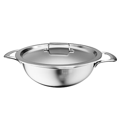 Lifelong LLTPDK006 Triply Deep Kadai with Riveted Handles with Stainless Steel Lid 1.1 litres Capacity