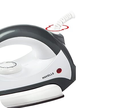 Havells Plastic Era 1000-Watt Dry Iron (Grey/White), 1100 Watts