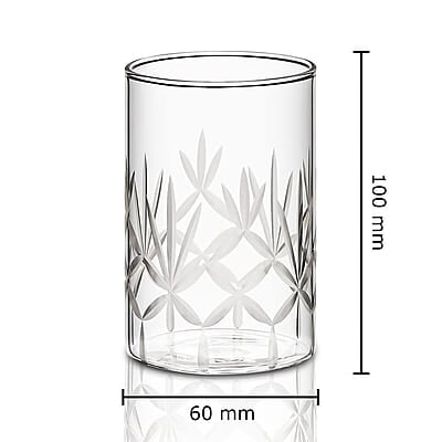 Borosil 350 ml Set of 6 pcs Meadow Vision Transparent Drinking Glass | Borosilicate Glass Tumblers for Water, Cold Drinks, Juice| Flame Proof, Microwave & Dishwasher Safe | for Daily use & Gifting