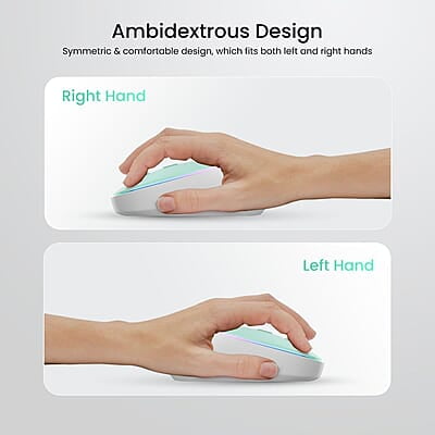 Portronics Toad IV Bluetooth Mouse with 2.4 GHz Wireless (Dual Connectivity), Rechargeable, Connect up to 3 Devices, RGB Lights, Adjustable Optical DPI for Laptop, PC, Tablet, Smartphone