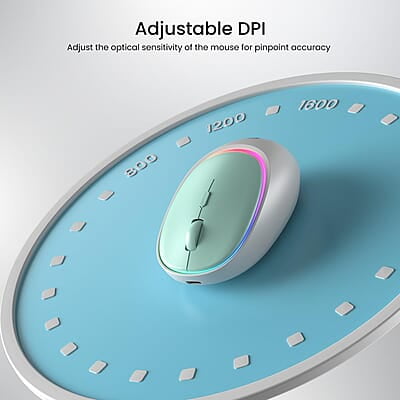 Portronics Toad IV Bluetooth Mouse with 2.4 GHz Wireless (Dual Connectivity), Rechargeable, Connect up to 3 Devices, RGB Lights, Adjustable Optical DPI for Laptop, PC, Tablet, Smartphone