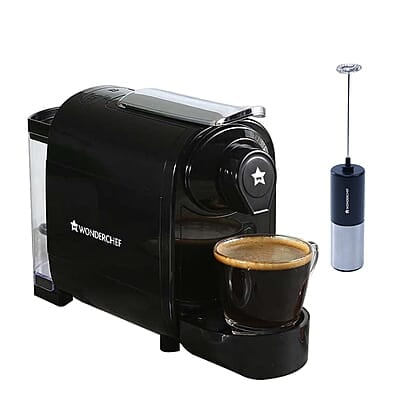 Wonderchef Regalia Capsule Coffee Machine with Frother 1400W Perfect espresso shots for Cappuccino, Latte and Americano