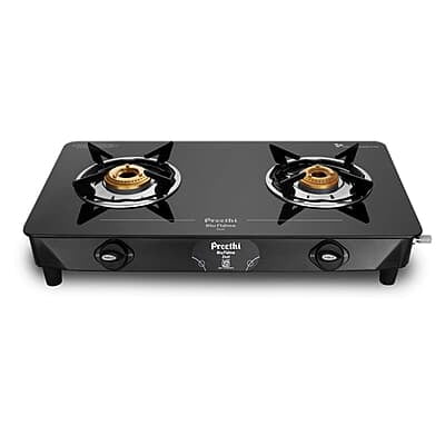 Preethi - GTS123 Zeal Glass top 2 Burner Gas Stove, Manual Ignition Preethi - GTS123 Zeal Glass top 2 Burner Gas Stove, Manual Ignition