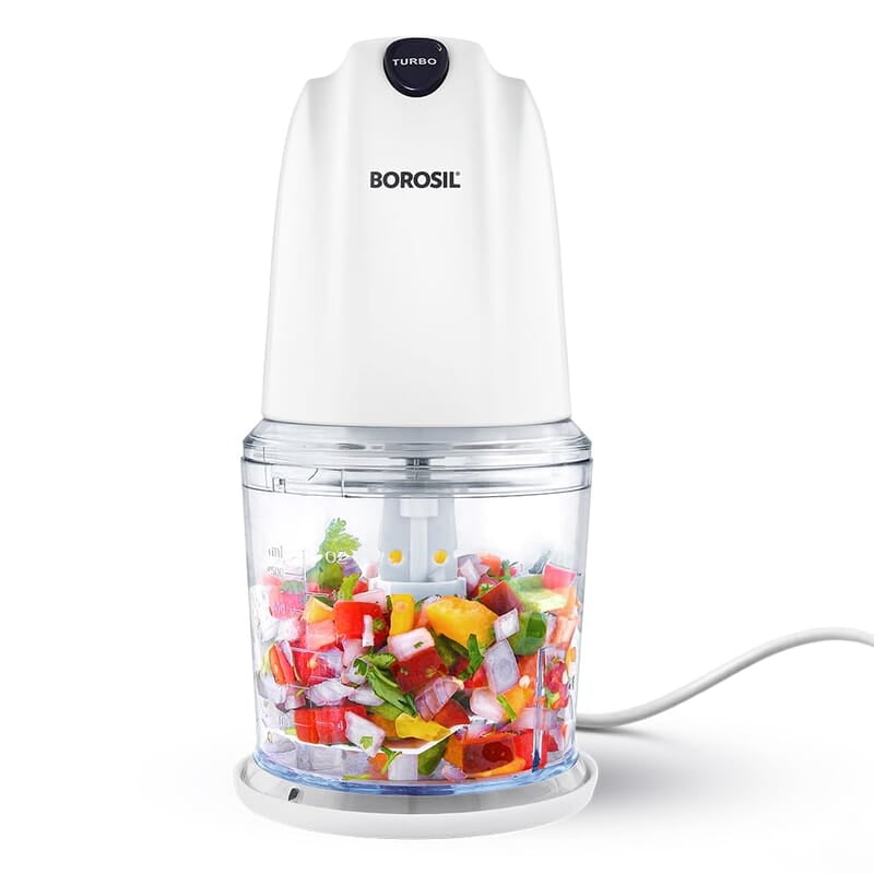 Borosil Chef Delite 260W Electric Chopper For Kitchen Use, White Chopper, Kitchen Accessories Items, Turbo Speed Option, Stainless Steel Blades, Whisking Blade for Cream, Chaas, Lassi Borosil Chef Delite 260W Electric Chopper For Kitchen Use, White Chopper, Kitchen Accessories Items, Turbo Speed Option, Stainless Steel Blades, Whisking Blade for Cream, Chaas, Lassi