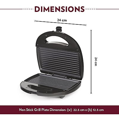 Borosil Neo Grill 2.0, 750 Watt, Bread Sandwich Maker, Makes 2 Sandwiches, Non-stick Grill plates opens 105°, For Snacks and Breakfast Borosil Neo Grill 2.0, 750 Watt, Bread Sandwich Maker, Makes 2 Sandwiches, Non-stick Grill plates opens 105°, For Snacks and Breakfast
