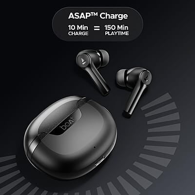 boAt Newly Launched Airdopes 300 Premium Truly Wireless in-Ear Earbuds with 4 Mics AI-ENx Spatial Audio, 50HRS Playtime, Multipoint Connection, ASAP Charge, Hearables App Support boAt Newly Launched Airdopes 300 Premium Truly Wireless in-Ear Earbuds with 4 Mics AI-ENx Spatial Audio, 50HRS Playtime, Multipoint Connection, ASAP Charge, Hearables App Support