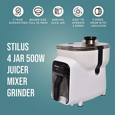 Havells Stilus 500 Watt Juicer Mixer Grinder 4 Jar With 3 Speed Led Indication Havells Stilus 500 Watt Juicer Mixer Grinder 4 Jar With 3 Speed Led Indication