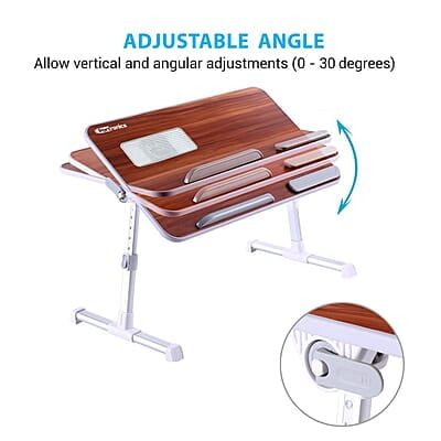 Portronics My Buddy Plus Adjustable Laptop Table with built-in USB Cooling Fan, Foldable Legs, Adjustable Angle Portronics My Buddy Plus Adjustable Laptop Table with built-in USB Cooling Fan, Foldable Legs, Adjustable Angle