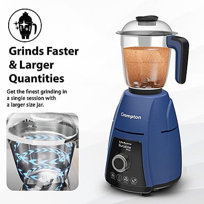 Crompton DuroElite Plus 800 W Mixer Grinder with 4 Jars (3 Stainless Steel Jars+ 1.5L Juicer Jar with Fruit Filter) Crompton DuroElite Plus 800 W Mixer Grinder with 4 Jars (3 Stainless Steel Jars+ 1.5L Juicer Jar with Fruit Filter)