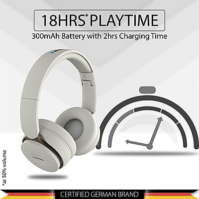 Blaupunkt BH01 Bluetooth Wireless On Ear Headphones with 18 Hrs* Playtime I Passive Noise Reduction I TF Card Slot & Built-in FM I 40MM Drivers & Soft Padded Ear Cushions Blaupunkt BH01 Bluetooth Wireless On Ear Headphones with 18 Hrs* Playtime I Passive Noise Reduction I TF Card Slot & Built-in FM I 40MM Drivers & Soft Padded Ear Cushions