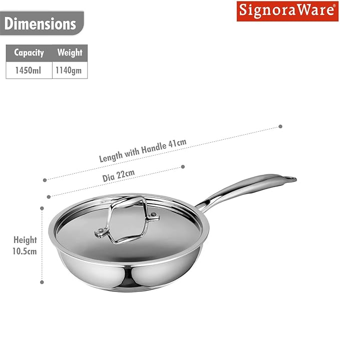 Signora Ware Fry Pan With Lid 2100 ML (22 CM) Signora Ware Fry Pan With Lid 2100 ML (22 CM)