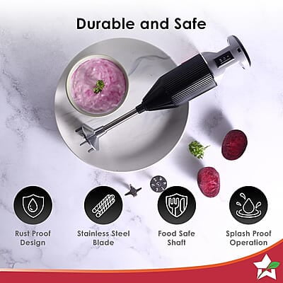 Wonderchef Prima Plus Electric 250 W Hand Blender 2 Speed Button  Hot & Cold Blending