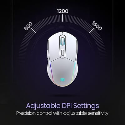 Portronics Toad One Bluetooth Mouse with 2.4 GHz & BT 5.3 Dual Wireless, 6 Buttons, Rechargeable, RGB Lights, Connect 3 Devices, Ergonomic Design for Laptop, Smartphone, Tablet
