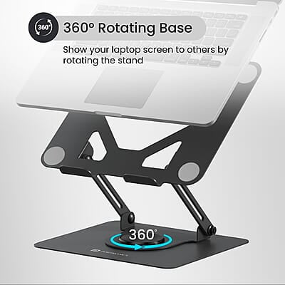 Portronics My Buddy K11 Metal Laptop Stand with 360° Rotation, Height & Angle Adjustable, Foldable Design Portronics My Buddy K11 Metal Laptop Stand with 360° Rotation, Height & Angle Adjustable, Foldable Design
