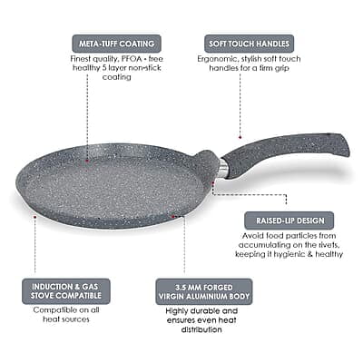 Wonderchef Granite 28cm Non-Stick Dosa Tawa 3.5mm Virgin Aluminium Wonderchef Granite 28cm Non-Stick Dosa Tawa 3.5mm Virgin Aluminium