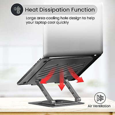 Portronics My Buddy K3 Portable Laptop Tabletop Stand I Foldable & Adjustable for Laptops Up to 15.6 Inches