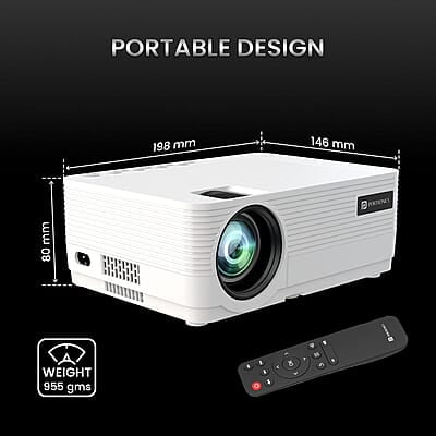 Portronics Beem 420 Led Projector with 3200 Lumens, 1080P Full Hd  250 Inches Display