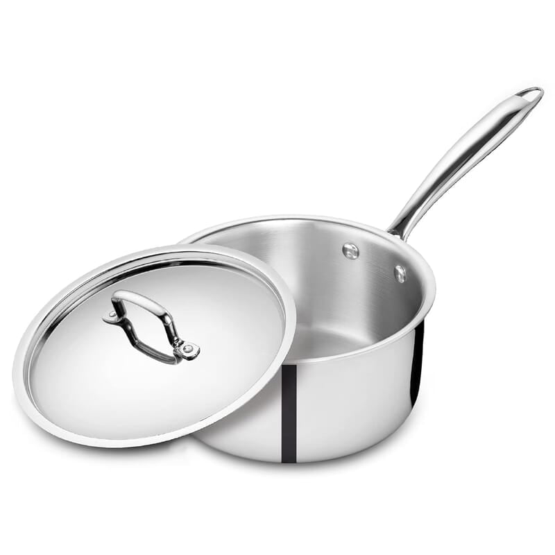 KENT Triply Sauce Pan 14 CM with SS Lid 1.1 L KENT Triply Sauce Pan 14 CM with SS Lid 1.1 L