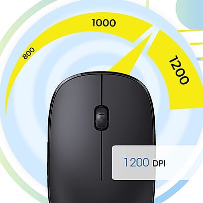 ZEBRONICS Haze Wireless Mouse for Computers, Laptops with 1200 DPI, Advanced Optical Sensor, 2.4GHz USB Nano Receiver, Plug - Play Usage, Power Saving Mode and Comfortable use on Most Surfaces
