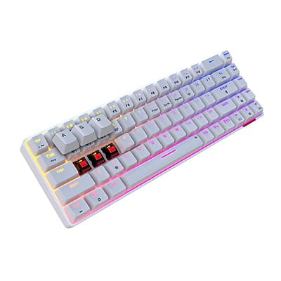 Portronics Hydra 10 Mechanical Wireless Gaming Keyboard with Bluetooth 5.0 + 2.4 GHz, RGB Lights 16.8 Million Colors, Type C Charging, Compatible with PCs, Smartphones and Tablets