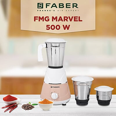 Faber Marvel 500W Blender Mixer Grinder,Low-Noise, Up to 18000 RPM Speed Faber Marvel 500W Blender Mixer Grinder,Low-Noise, Up to 18000 RPM Speed