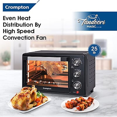 Crompton Tandoori Magic 25 Ltr Oven Toaster Grill (OTG) with Motorissed Rotisserie & Convection Crompton Tandoori Magic 25 Ltr Oven Toaster Grill (OTG) with Motorissed Rotisserie & Convection