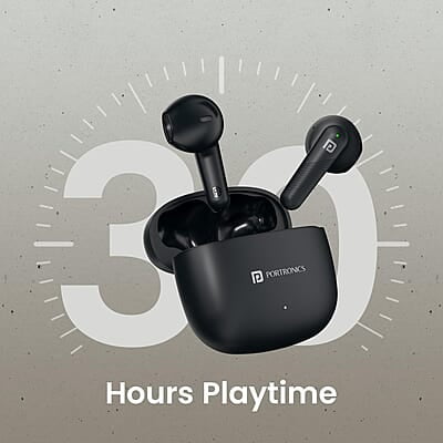 Portronics Harmonics Twins S18 in Ear TWS Earbuds with 30H Playtime, in Built HD Mic