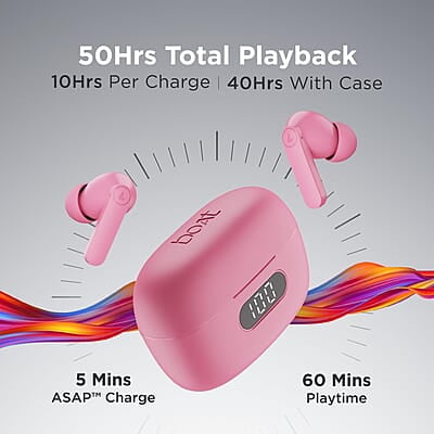 boAt Airdopes 121 PRO Truly Wireless in Ear Ear Buds w/Quad Mic ENx, Low Latency Mode for Gaming, 50H Playtime, IWP, IPX4, Battery Indicator Screen boAt Airdopes 121 PRO Truly Wireless in Ear Ear Buds w/Quad Mic ENx, Low Latency Mode for Gaming, 50H Playtime, IWP, IPX4, Battery Indicator Screen