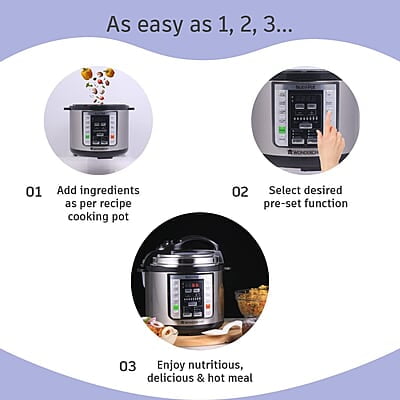 Wonderchef Nutri-Pot Electric Pressure Cooker with 7-in-1 Functions 3L capacity Wonderchef Nutri-Pot Electric Pressure Cooker with 7-in-1 Functions 3L capacity