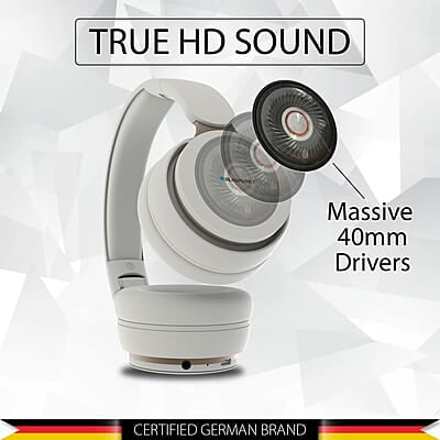 Blaupunkt BH01 Bluetooth Wireless On Ear Headphones with 18 Hrs* Playtime I Passive Noise Reduction I TF Card Slot & Built-in FM I 40MM Drivers & Soft Padded Ear Cushions Blaupunkt BH01 Bluetooth Wireless On Ear Headphones with 18 Hrs* Playtime I Passive Noise Reduction I TF Card Slot & Built-in FM I 40MM Drivers & Soft Padded Ear Cushions