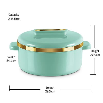 MILTON Curve 2500 Inner Stainless Steel Casserole, 2.15 litres, Light Green MILTON Curve 2500 Inner Stainless Steel Casserole, 2.15 litres, Light Green