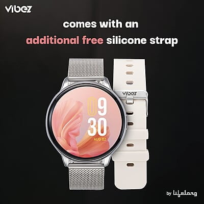 Vibez by Lifelong Smartwatch for Women 1.28" HD Display Bluetooth Calling, 7-Day Battery Vibez by Lifelong Smartwatch for Women 1.28" HD Display Bluetooth Calling, 7-Day Battery
