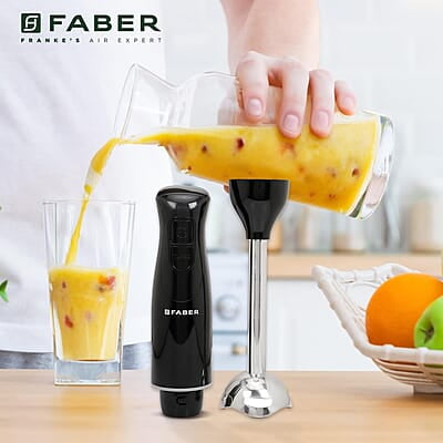 Faber Hand Blender Gearbox Drive SS Shaft & Blade, 300W Low-Noise DC Motor, Turbo Speed
