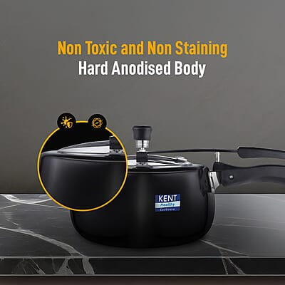 KENT Hard Anodised 5 Litre Pressure Cooker with SS Inner Lid
