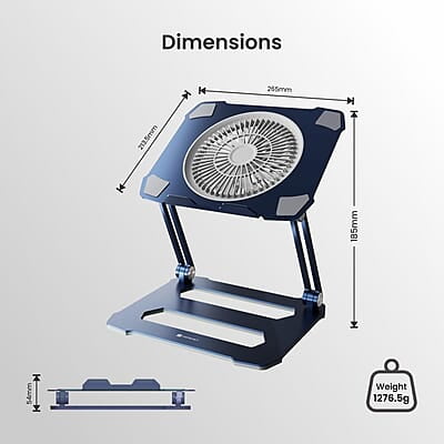 Portronics My Buddy K10 Portable Laptop Stand with Multiple Height Adjustable Angles, Fan-Based Ventilated Bottom Portronics My Buddy K10 Portable Laptop Stand with Multiple Height Adjustable Angles, Fan-Based Ventilated Bottom