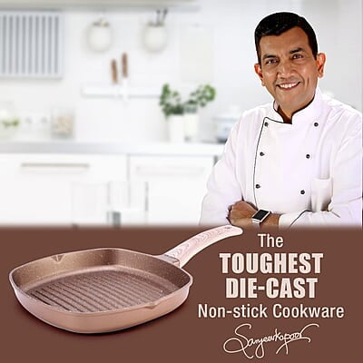 Wonderchef Duralife Die-cast Grill Pan 5 Layer Healthy Duramax Non-Stick Coating 1.5 liters, 24 cm Wonderchef Duralife Die-cast Grill Pan 5 Layer Healthy Duramax Non-Stick Coating 1.5 liters, 24 cm