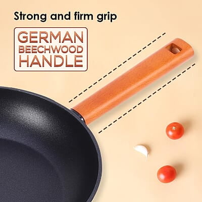 Wonderchef Caesar Forged Virgin Aluminium Fry Pan, 24cm, Black, Healthy Greblon C3 Wonderchef Caesar Forged Virgin Aluminium Fry Pan, 24cm, Black, Healthy Greblon C3