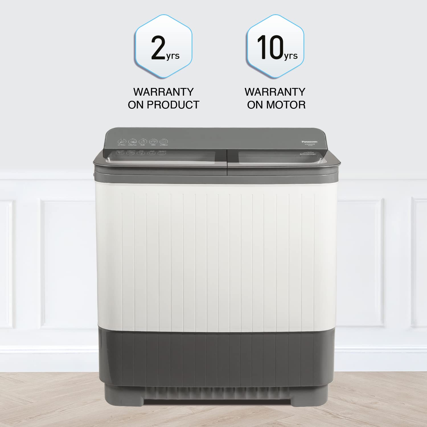 Panasonic 10 kg 5 Star Semi-Automatic Glass Lid Top Loading Washing Machine with Powerful Motor Panasonic 10 kg 5 Star Semi-Automatic Glass Lid Top Loading Washing Machine with Powerful Motor