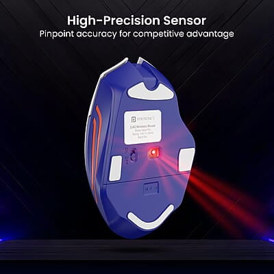 Portronics Vader Pro Wireless Gaming Mouse with 2.4 GHz Receiver, 6 Buttons, Thumb Support, High-Precision Tracking, Ergonomic Comfort, Adjustable Optical DPI for Laptop, PC, Mac Portronics Vader Pro Wireless Gaming Mouse with 2.4 GHz Receiver, 6 Buttons, Thumb Support, High-Precision Tracking, Ergonomic Comfort, Adjustable Optical DPI for Laptop, PC, Mac