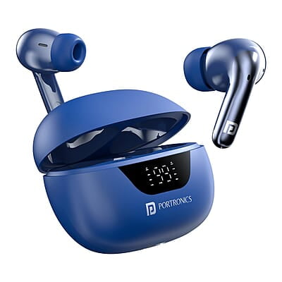 Portronics Harmonics Twins 28 ANC TWS in Ear Earbuds with Smart Touch Control, 50 Hours Playback, Quad Mic ENC