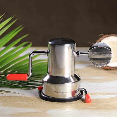 Wonderchef Stainless Steel Coconut Scraper for Kitchen, Vacuum Base, Rotatable Handle, Manual Operation Wonderchef Stainless Steel Coconut Scraper for Kitchen, Vacuum Base, Rotatable Handle, Manual Operation